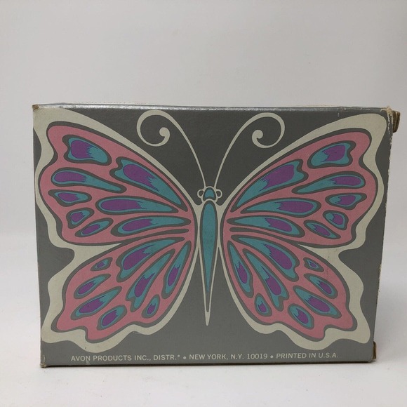 Butterfly Glass Soap Dish Avon Wings of Beauty 2 Hostess Fragrance Soaps NOS - Picture 11 of 11